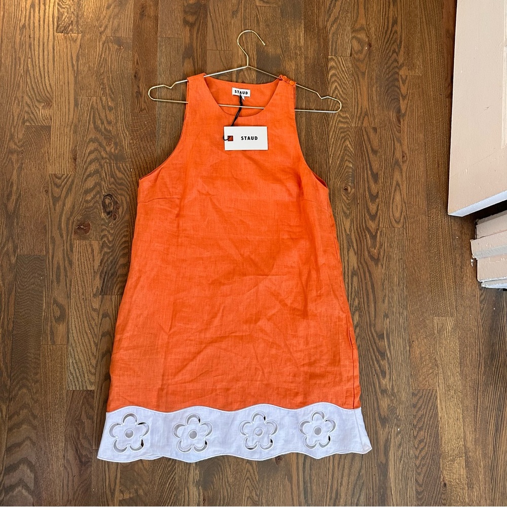 STAUD Mika Linen Sleeveless Dress
